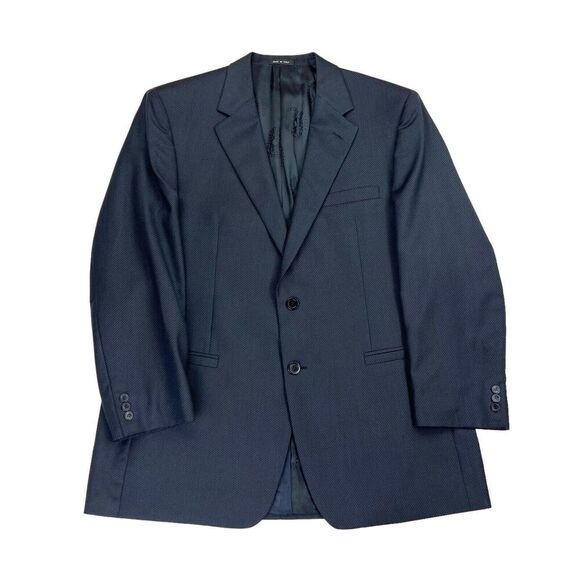 Versace Classic V2 Black Bluish Tint Mens Wool Silk Blazer Sport US 44L EU 54L - Picture 1 of 15